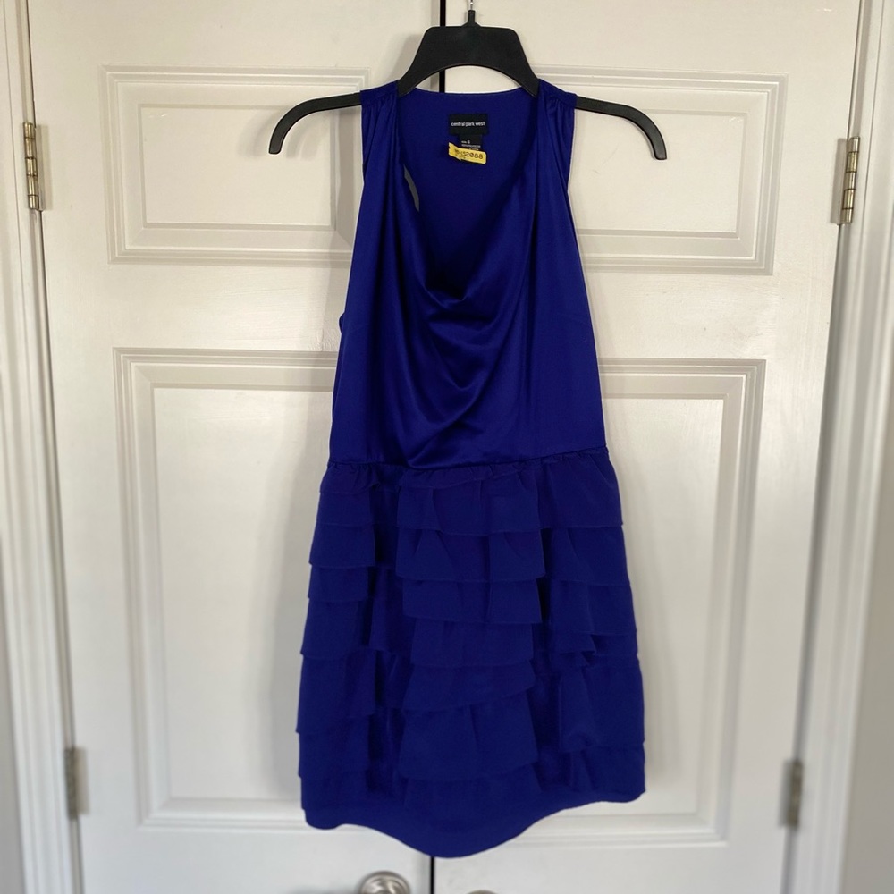 Central Park West Blue Cocktail Party Dress